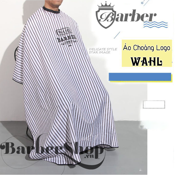 Áo Choàng Sọc Barber Wahl Professional, tông đơ wahl, wahl việt nam, wahl mỹ, wahl usa, tông đơ wahl mỹ, tông đơ cắt tóc wahl, tông đơ của mỹ, tông đơ xịn, tông đơ điện wahl