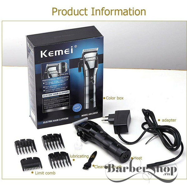 Tông đơ không dây Kemei babyliss KM-2850, tông đơ wahl, wahl việt nam, wahl mỹ, wahl usa, tông đơ wahl mỹ, tông đơ cắt tóc wahl, tông đơ của mỹ, tông đơ xịn, tông đơ điện wahl