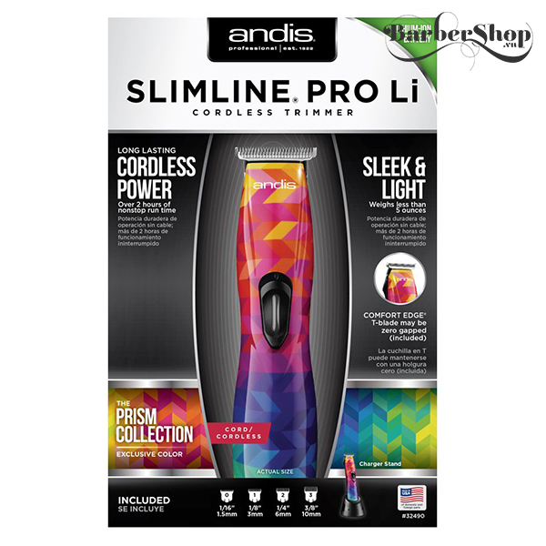 Tông đơ chấn viền Andis Slimline Pro Li The Prism, tông đơ wahl, wahl việt nam, wahl mỹ, wahl usa, tông đơ wahl mỹ, tông đơ cắt tóc wahl, tông đơ của mỹ, tông đơ xịn, tông đơ điện wahl